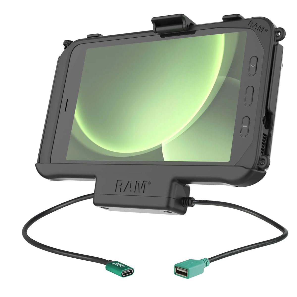 RAM EZ-Roll'r Power + Data Cradle for Samsung Tab Active5 and Tab Active3 and 2 (sku 57223)