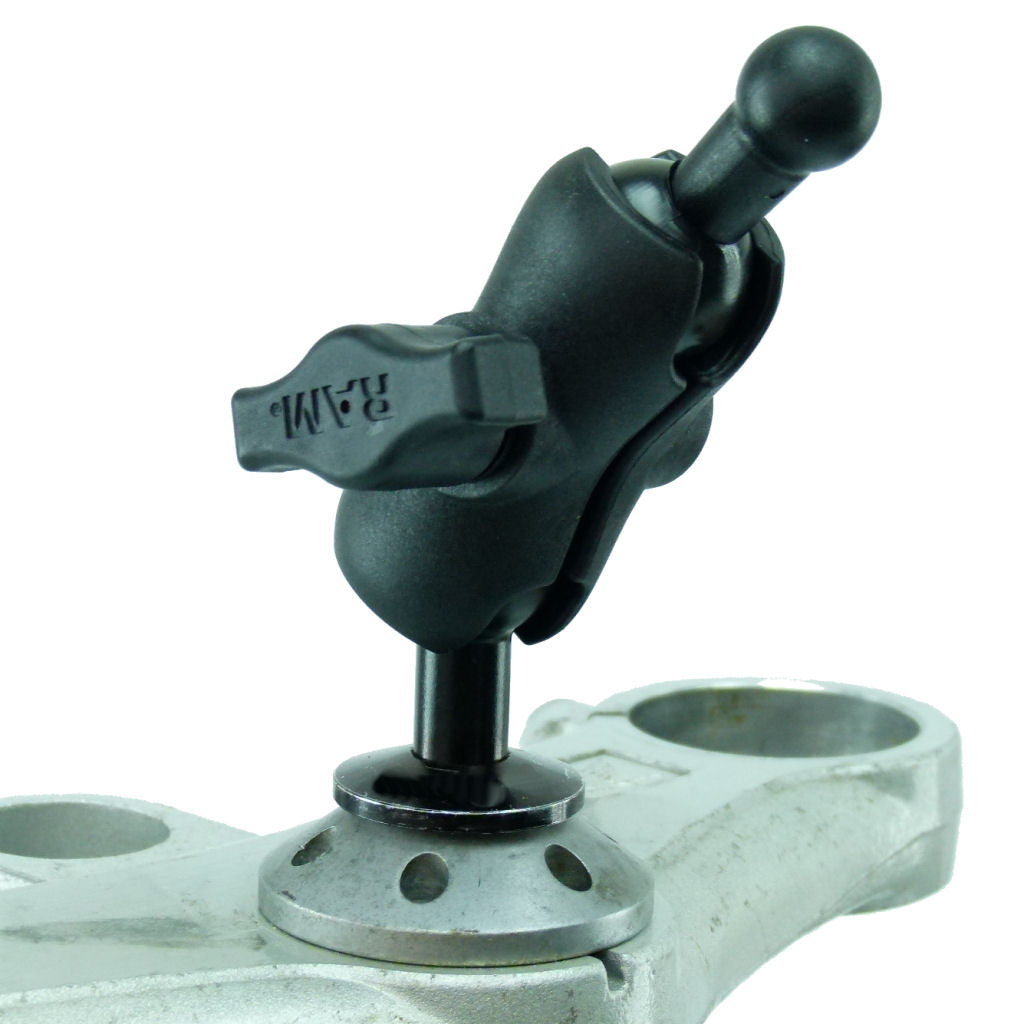 12mm Motorcycle Fork Stem Yoke Mount with RoadVise Smartphone Mobile Phone Holder fits Honda Blackbird &amp; Kawasaki Motorcycles.  (sku 31719)