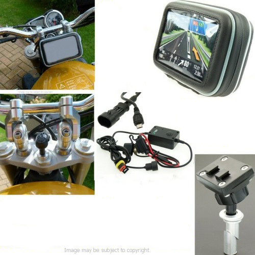 5inch GPS SatNav Motorcycle Straight MICRO USB Powered 13mm Yoke Mount (sku 14056)