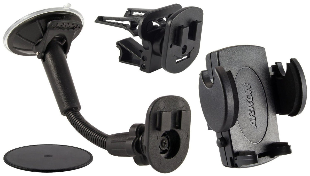 Arkon Windshield Suction Console, Dash and Vent Mount for Universal Phone, Smartphone and PDA (Black)