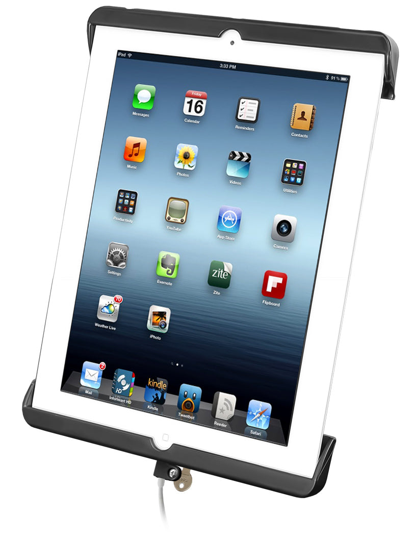 RAM TAB DOCK-N-LOCK Cradle for Apple iPad 4th Gen WITHOUT CASE, SKIN OR SLEEVE. (sku 19032)