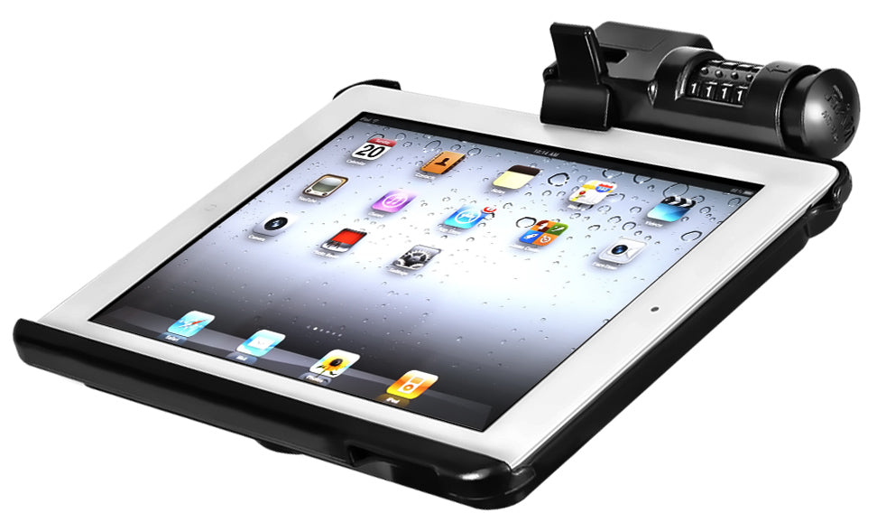 RAM LATCH-N-LOCK Cradle for Apple iPad 3 WITHOUT CASE, SKIN OR SLEEVE. (sku 19038)