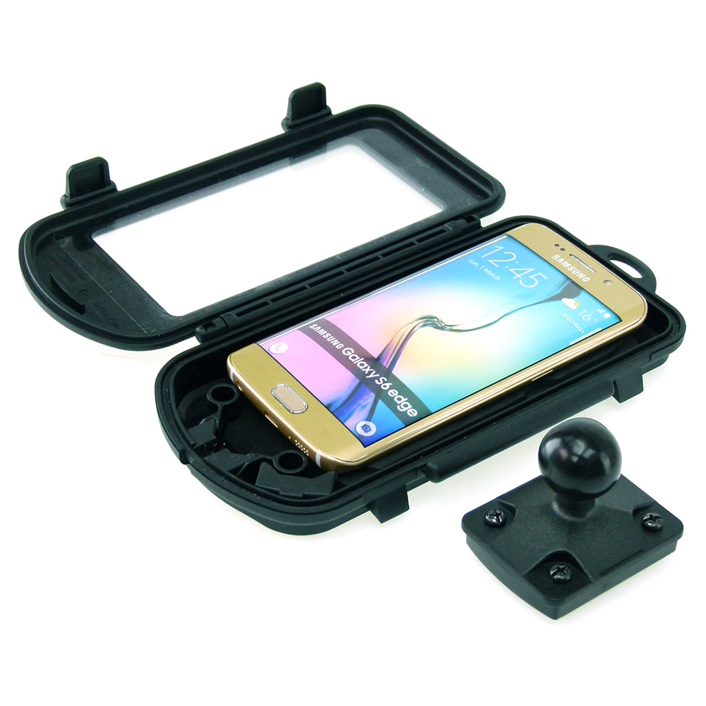 Waterproof Hard Shell Phone Case Fits Samsung Galaxy S6 Edge with 1 Inch Ball Adapter (sku 31345)