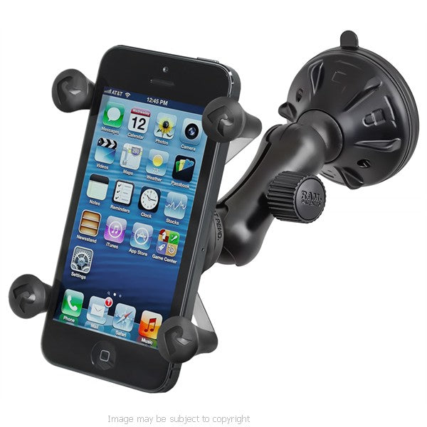 RAM X-Grip iPhone 6 Plus 5.5 Holder with Small Twist Lock Suction Cup Mount RAP-B-166-2-UN7U (sku 20356)