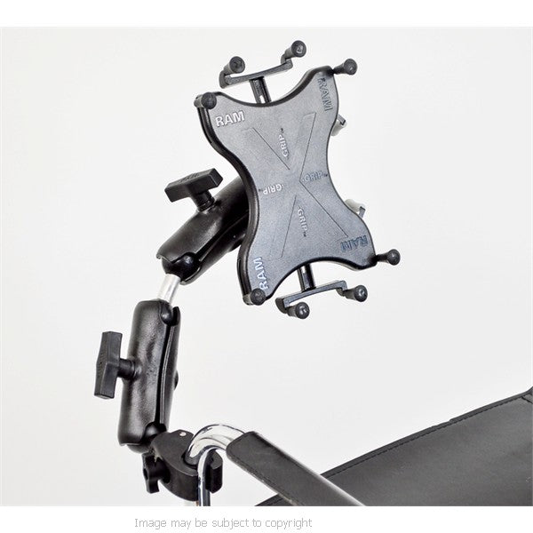 RAM UNIVERSAL X-GRIP 10" TABLET RAIL AND TUBE MOUNT WITH EXTENSION. RAP-400-UN9-DB (sku 21017)