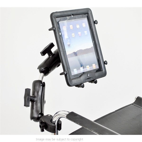 RAM UNIVERSAL X-GRIP 12" TABLET RAIL AND TUBE MOUNT WITH EXTENSION. RAP-400-UN11-DB  (sku 21022)