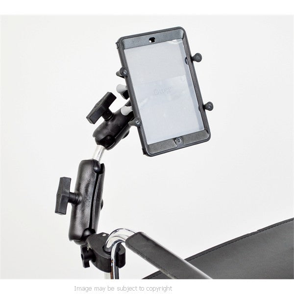 RAM UNIVERSAL X-GRIP 7" TABLET RAIL AND TUBE MOUNT WITH EXTENSION. RAM-B-400-UN8-DB (sku 21041)