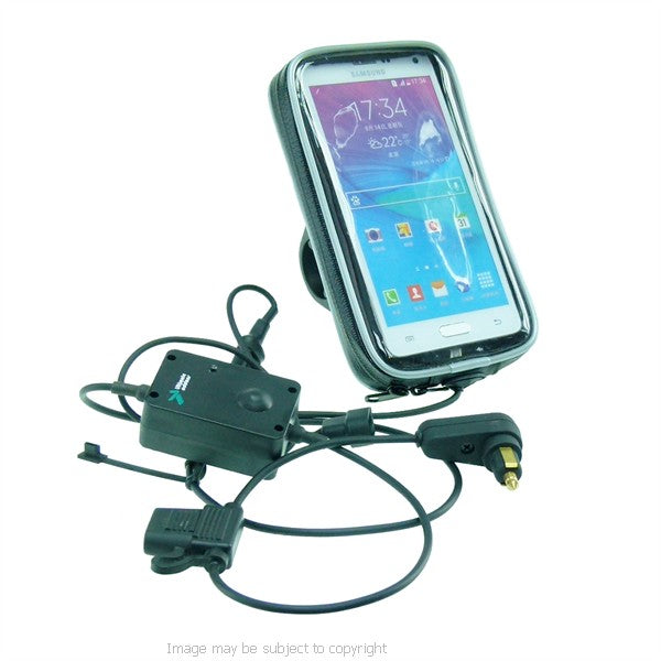 Hella DIN Powered Motorcycle Handlebar Mount for Samsung Galaxy Note 4 (sku 21087)