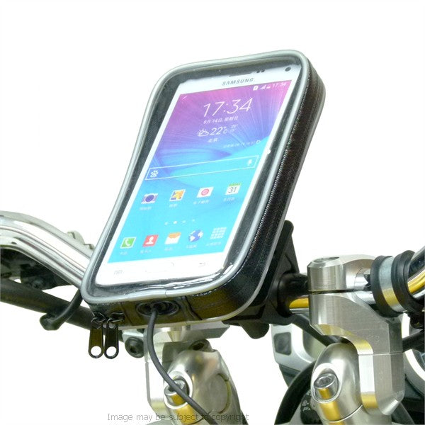 Hella DIN Powered Motorcycle Handlebar Mount for Samsung Galaxy Note 4 (sku 21087)