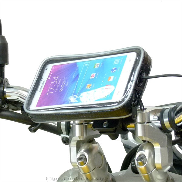 Hella DIN Powered Motorcycle Handlebar Mount for Samsung Galaxy Note 4 (sku 21087)