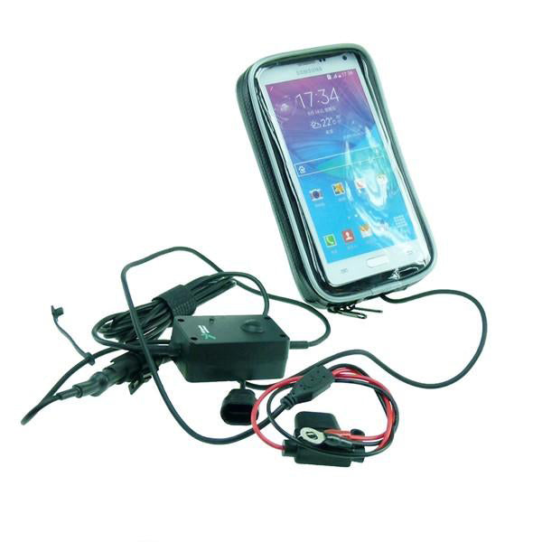 Hardwire Powered Motorcycle Handlebar Mount Bundle for Galaxy Note 4 (sku 21088)