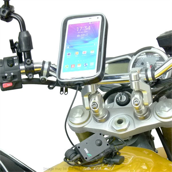Hella - DIN Powered Motorcycle M8 Bolt Handlebar Clamp Mount for Galaxy Note 4 (sku 21091)