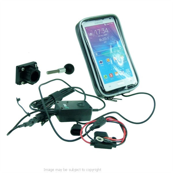 Hardwire Powered Motorcycle M8 Bolt Handlebar Clamp Mount for Galaxy Note 4 (sku 21092)