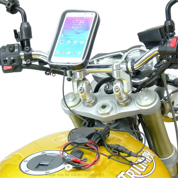 Hardwire Powered Motorcycle M8 Bolt Handlebar Clamp Mount for Galaxy Note 4 (sku 21092)