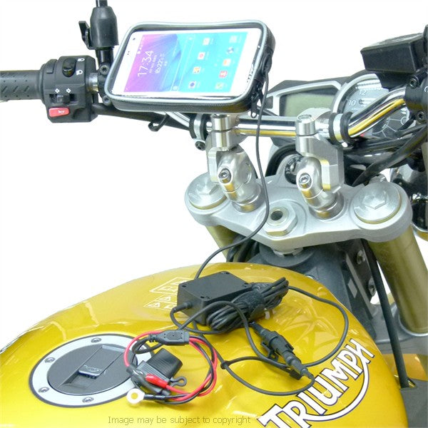 Hardwire Powered Motorcycle M8 Bolt Handlebar Clamp Mount for Galaxy Note 4 (sku 21092)