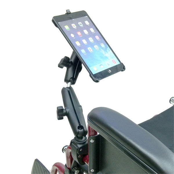 Wheelchair Rail and Tube Mount with Extension for iPad Mini (sku 21144)