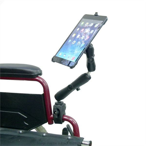 Wheelchair Rail and Tube Mount with Extension for iPad Mini (sku 21144)