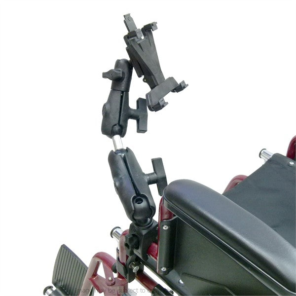 Wheechair Rail - Tube Mount with Extension and Flexible Fit Tablet Holder (sku 21152)
