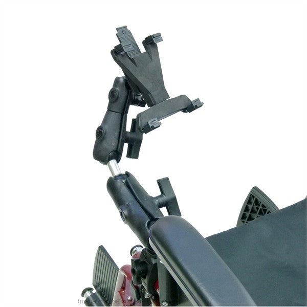 Wheechair Rail - Tube Mount with Extension and Flexible Fit Tablet Holder (sku 21152)