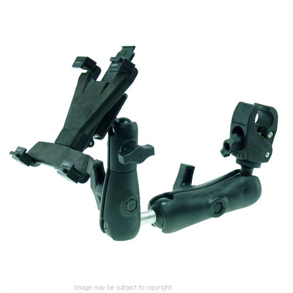 Wheechair Rail - Tube Mount with Extension and Flexible Fit Tablet Holder (sku 21152)