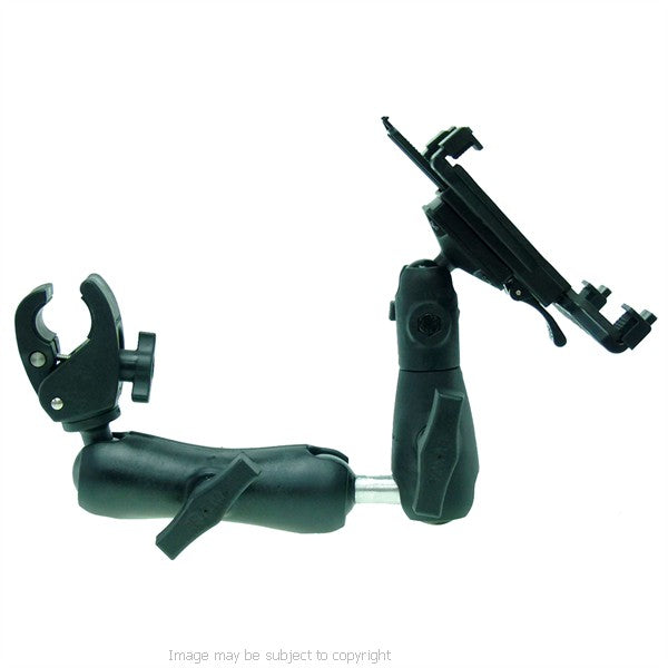 Wheechair Rail - Tube Mount with Extension and Flexible Fit Tablet Holder (sku 21152)