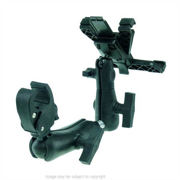 Wheechair Rail - Tube Mount with Extension and Flexible Fit Tablet Holder (sku 21152)