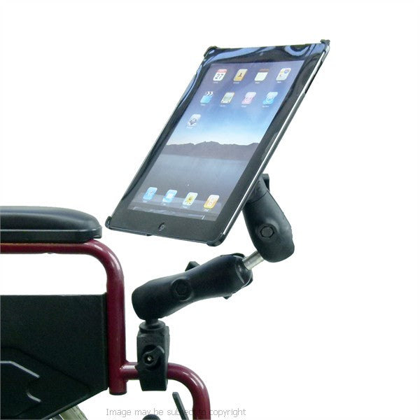 Dedicated Wheelchair Rail and Tube Tablet Mount Holder with Extension for iPad 4th Gen (sku 21156)