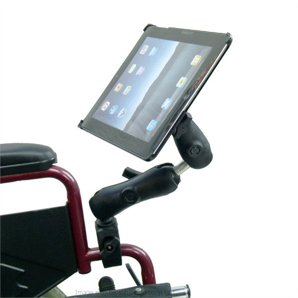 Dedicated Wheelchair Rail and Tube Tablet Mount Holder with Extension for iPad 4th Gen (sku 21156)
