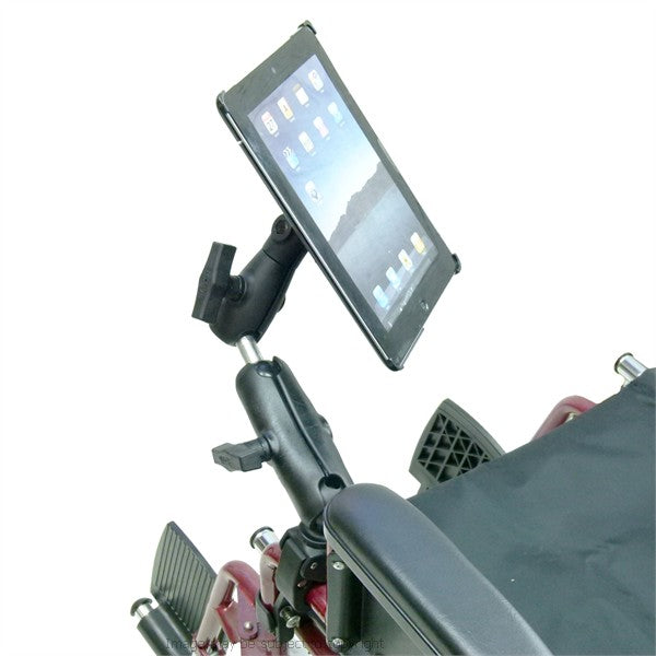 Dedicated Wheelchair Rail and Tube Tablet Mount Holder with Extension for iPad 4th Gen (sku 21156)