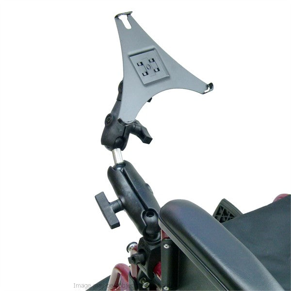 Wheelchair Rail - Tube Mount with Extension for Galaxy Note 10.1 2014 Edition. (sku 21194)