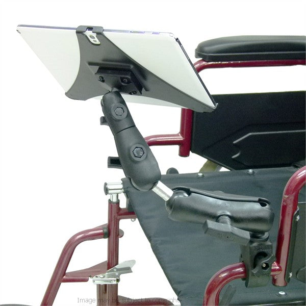 Wheelchair Rail - Tube Mount with Extension for Galaxy Note 10.1 2014 Edition. (sku 21194)