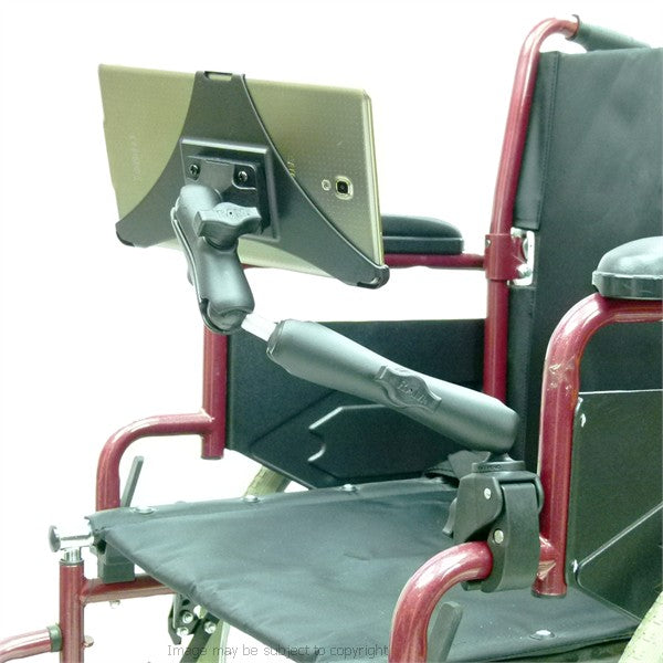 Wheelchair Rail - Tube Mount with Extension for Galaxy Tab S 8.4 (sku 21198)