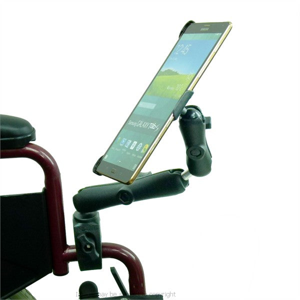 Wheelchair Rail - Tube Mount with Extension for Galaxy Tab S 8.4 (sku 21198)