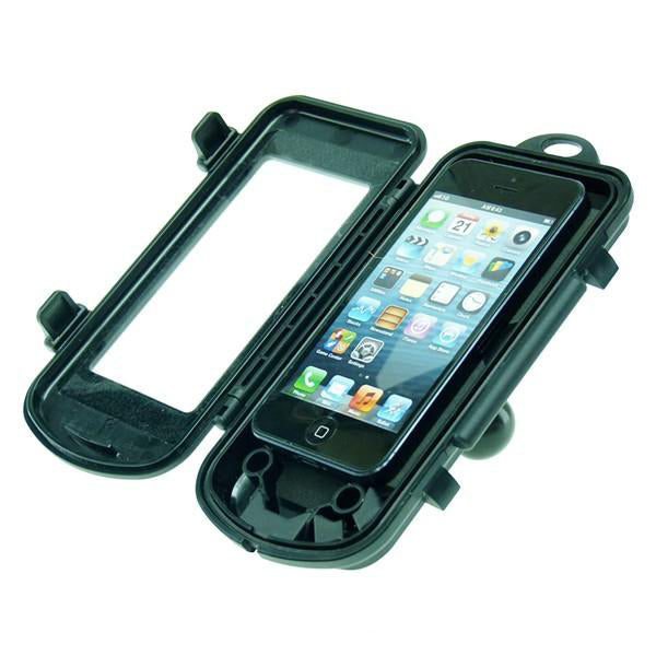 IPX4 Waterproof Hard Shell Case for Apple iPhone SE with 1" Ball Adapter fits RAM Motorcycle Mounts (sku 34672)