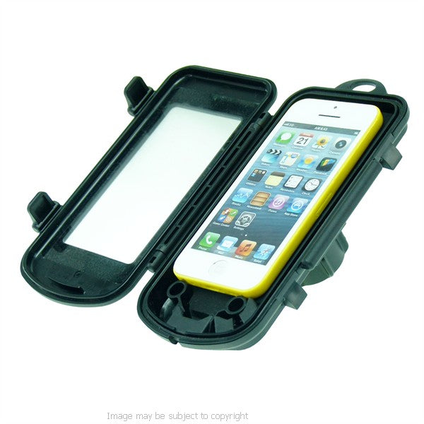 IPX4 Waterproof Hard Shell Case for Apple iPhone 5C with 1" Socket Adapter fits RAM Motorcycle Mounts (sku 21220)