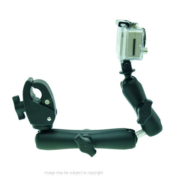 Wheelchair Rail and Tube Mount with Extension and Custom GoPro HERO Adapter (sku 21226)