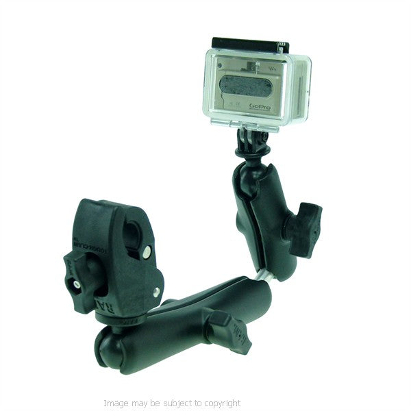 Wheelchair Rail and Tube Mount with Extension and Custom GoPro HERO Adapter (sku 21226)