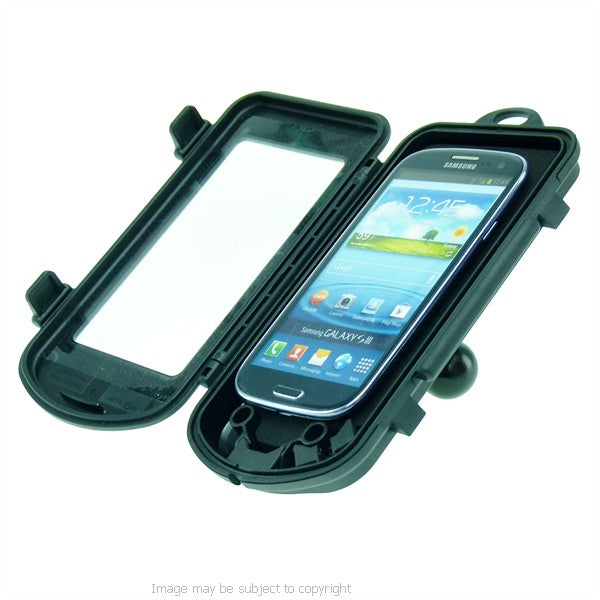 IPX4 Waterproof Hard Shell Case for Samsung Galaxy SIII S3 with 1" Ball Adapter fits RAM Motorcycle Mounts (sku 21251)