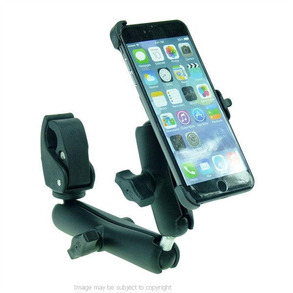 Wheelchair Rail and Tube Mount with Extension and Dedicated iPhone 6 Plus 5.5 Cradle ( sku 21259)