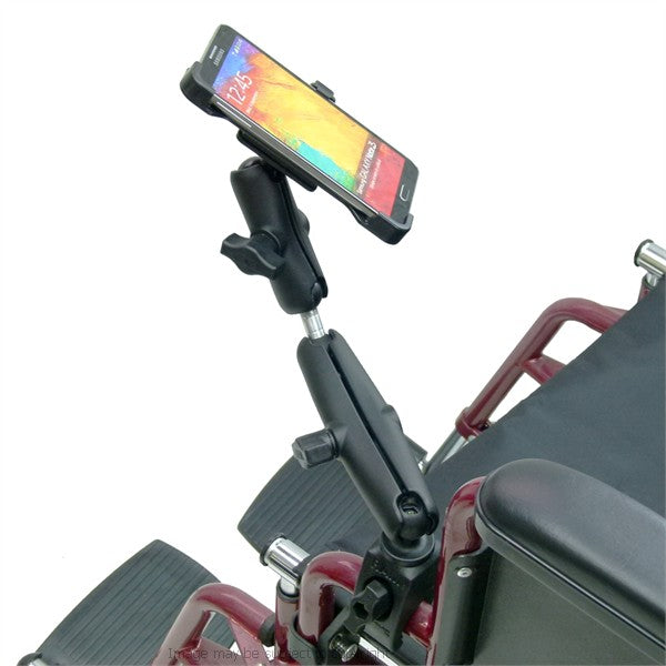 Wheelchair Rail and Tube Mount with Extension and Dedicated Galaxy Note 3 Cradle (sku 21260)