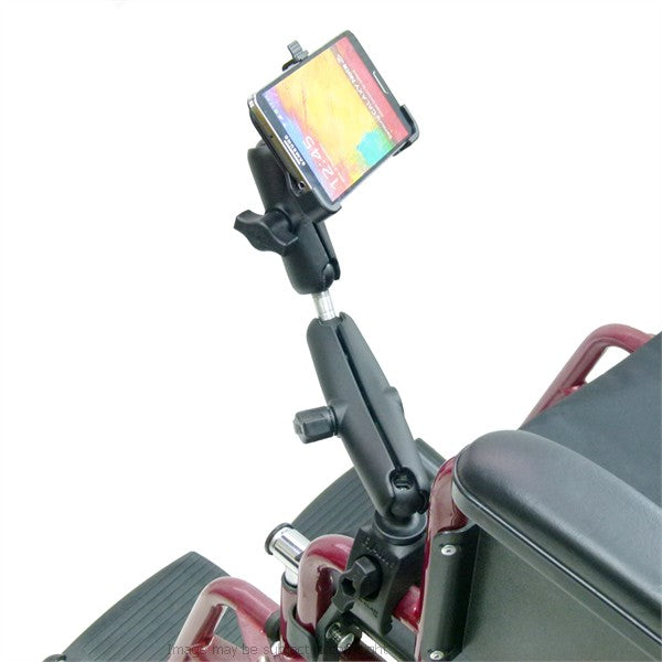 Wheelchair Rail and Tube Mount with Extension and Dedicated Galaxy Note 3 Cradle (sku 21260)