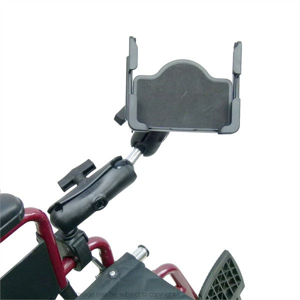 Extended Universal Tablet Holder Mount for Wheelchair Rail - Tube (sku 21262)