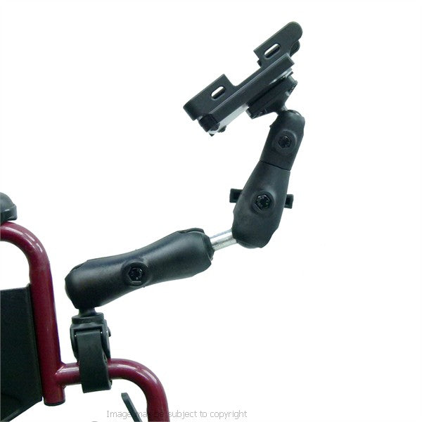 Extended Universal Tablet Holder Mount for Wheelchair Rail - Tube (sku 21262)