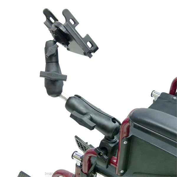 Extended Universal Tablet Holder Mount for Wheelchair Rail - Tube (sku 21262)