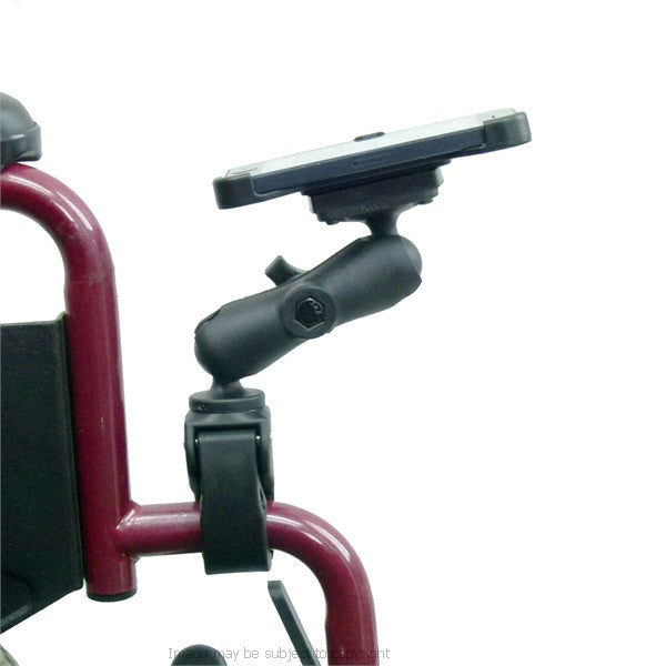 Wheelchair Rail and Tube Mount with Dedicated iPhone 5S Cradle (sku 21513)