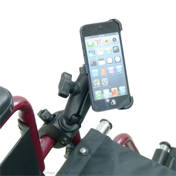 Wheelchair Rail and Tube Mount with Dedicated iPhone 5S Cradle (sku 21513)