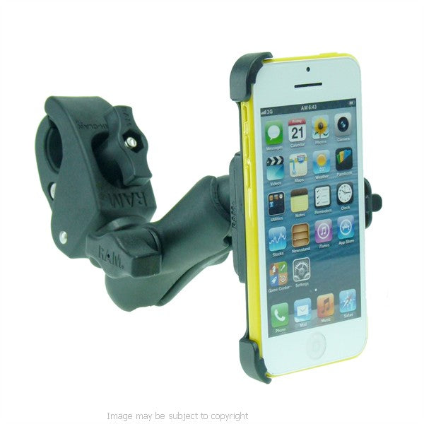 Wheelchair Rail and Tube Mount with Dedicated iPhone 5C Cradle. (sku 21265)