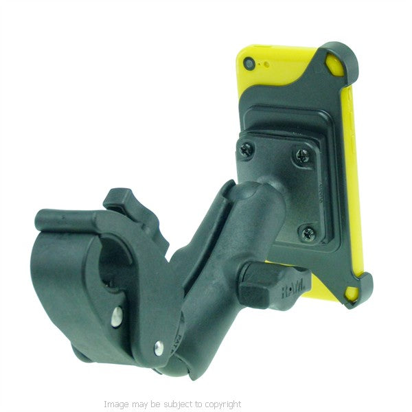 Wheelchair Rail and Tube Mount with Dedicated iPhone 5C Cradle. (sku 21265)