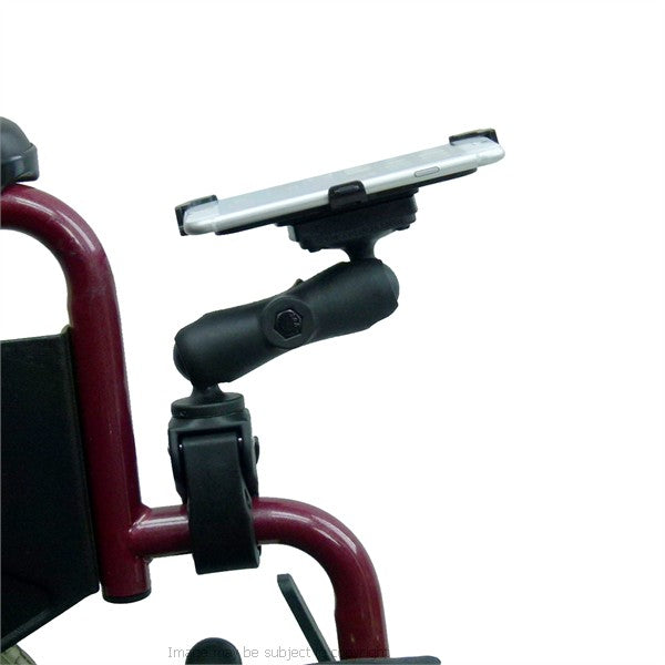 Wheelchair Rail and Tube Mount with Dedicated iPhone 6S (4.7) Cradle. (sku 31259)