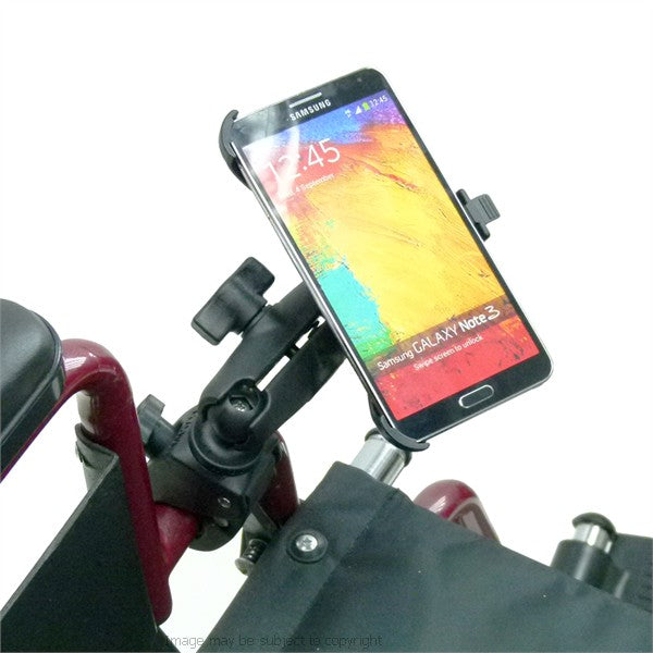 Wheelchair Rail and Tube Mount with Dedicated Galaxy Note 3 Cradle (sku 21268)